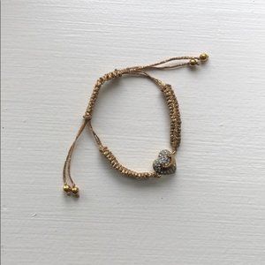 Juicy Couture Pave Heart Drawstring Bracelet